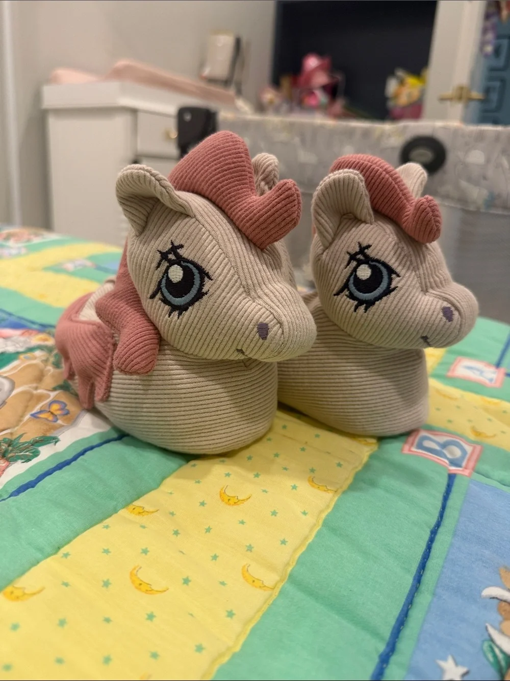 Zara my little pony baby slippers Plush Pink Mane Unicorn Slippers for Kids